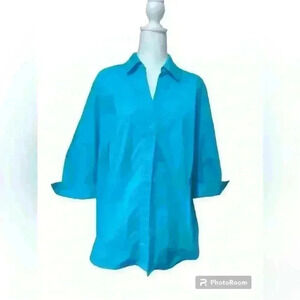 Worthington Woman Stretch Plus Button Up Shirt